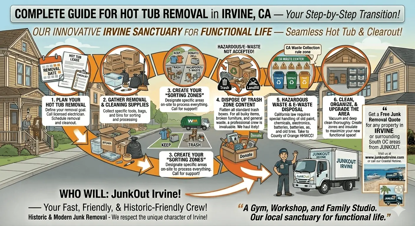 Professional hot tub and spa removal service in Irvine - complete cost breakdown and safety guide