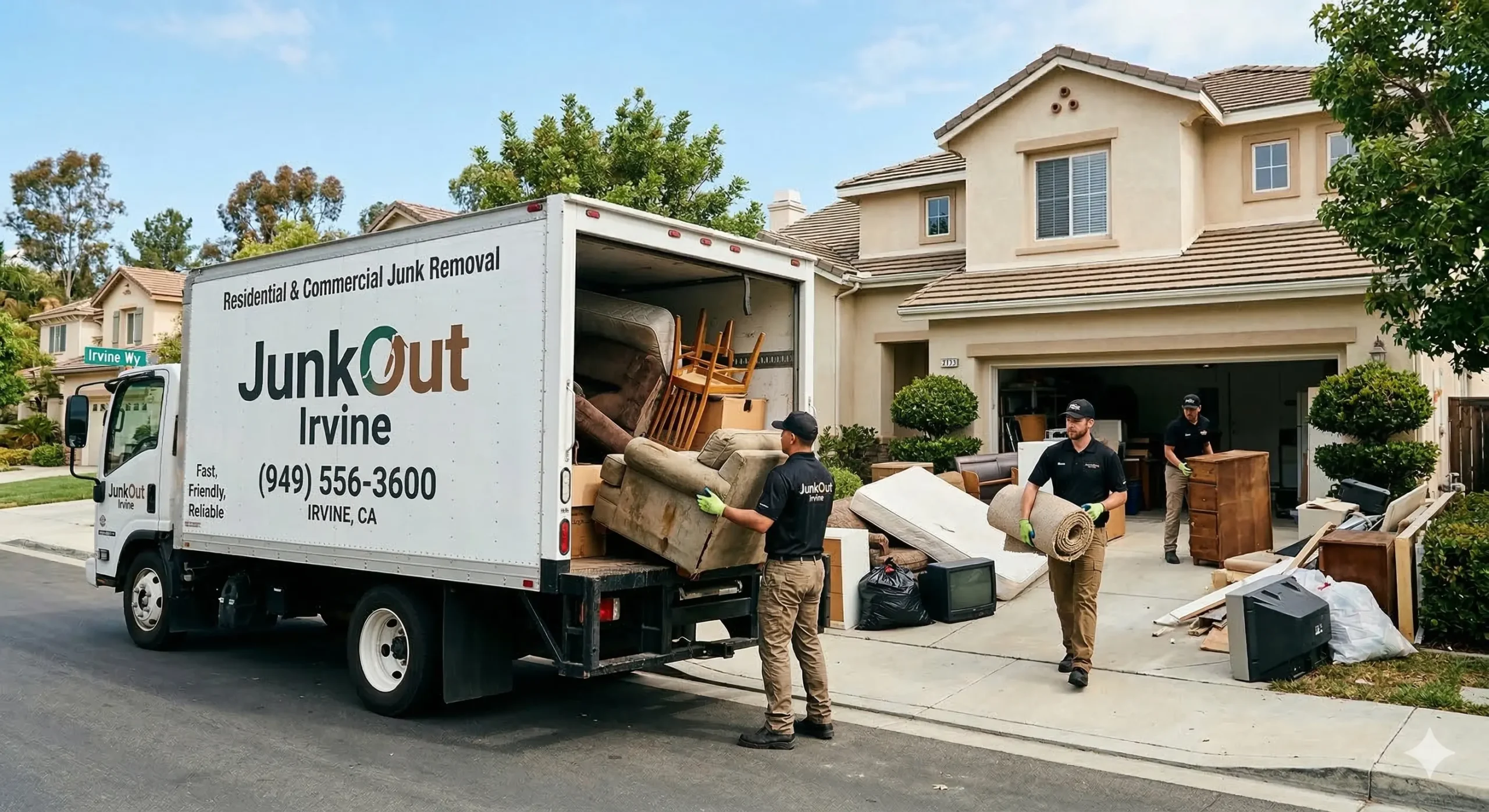 Professional junk removal truck serving Mission Viejo, California - JunkOut Irvine same-day residential and commercial cleanouts