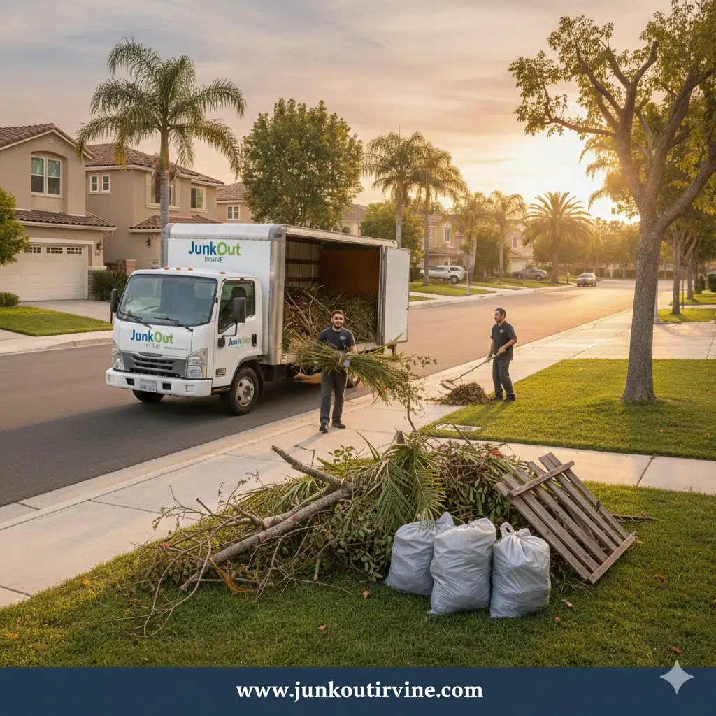 crew removing green waste from irvine