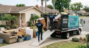 Junkout truck providing professional service, Costa Mesa junk removal, California - JunkOut Irvine commercial and residential cleanouts