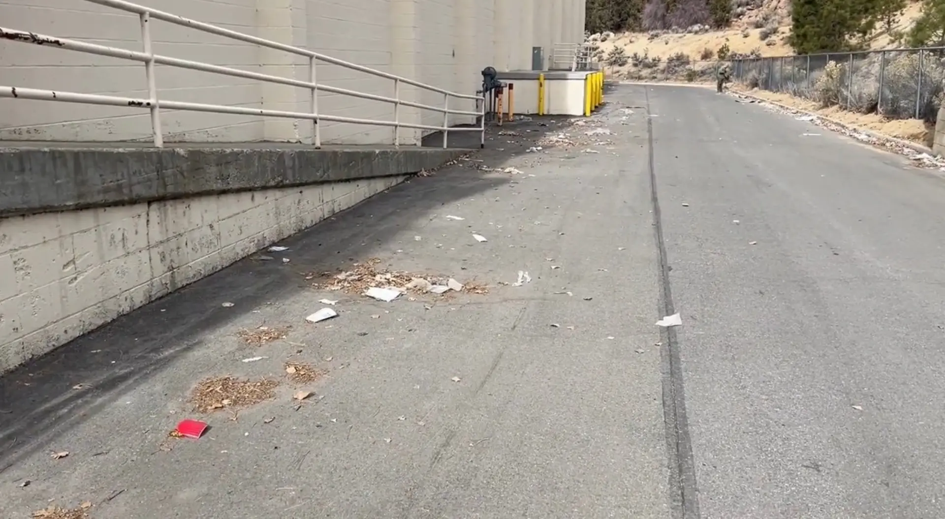 Debris cleared from a residential property walkway
