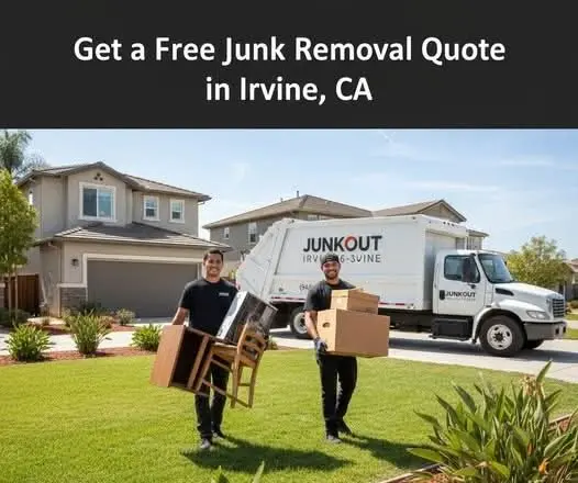 Honest junk removal company in Irvine picking up a couch for a free quote